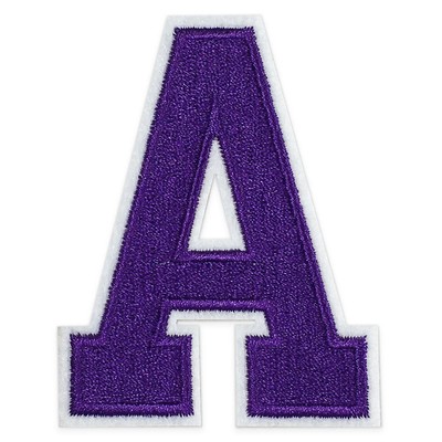 Letter F Chenille Varsity Iron-On Patch - 4.5 Inch High, Golden Yellow & Black, TR-11648