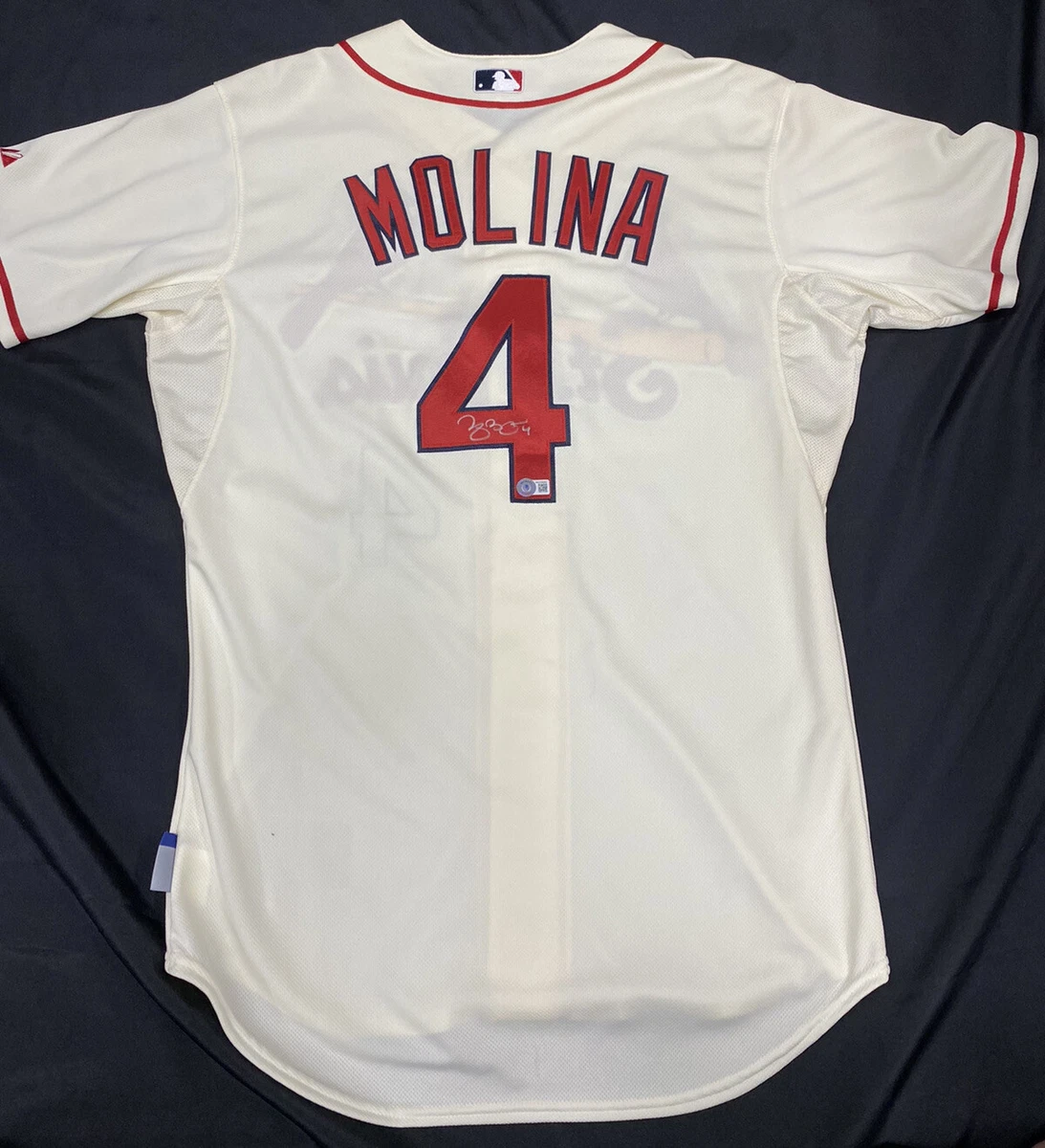 Yadier Molina Signed Authentic Cardinals Home Alternate Jersey Beckett  Witness