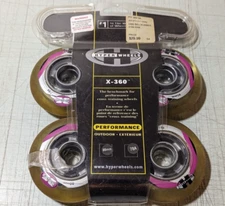 4pc set of Hyper Wheels X-360 80mm Inline Skate Wheels 78a Vintage