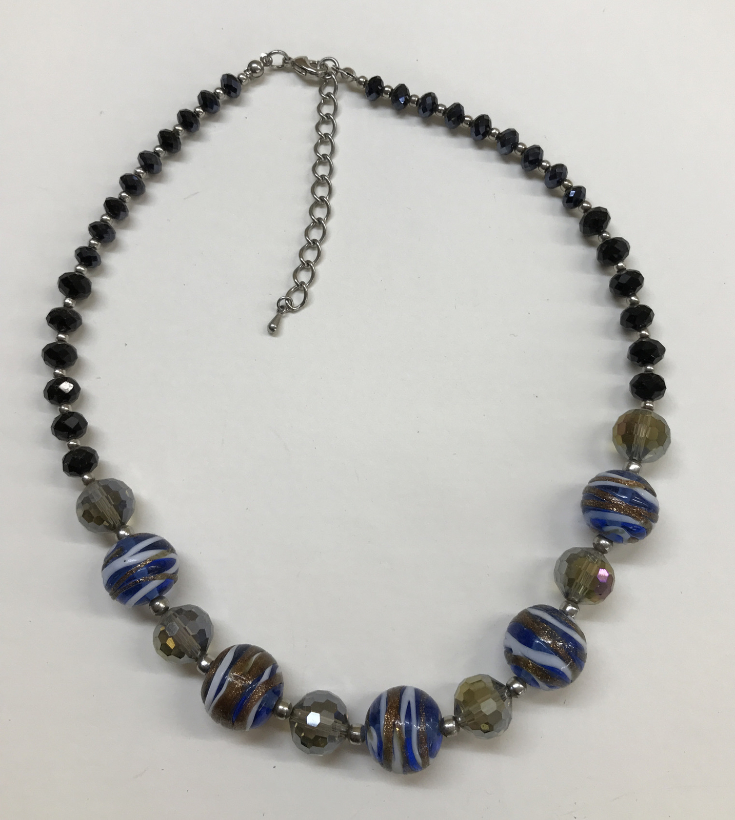Silvertone and Multicolor Beaded Statement Neckla… - image 2