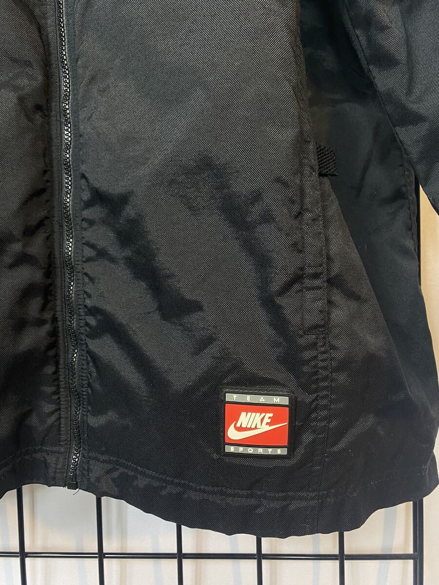 NIKE Team Sports Jacket XL Black Durable Nylon Vintage 90s NIKE Team Sports Jacket XL Black Durable Nylon Vintage 90s
