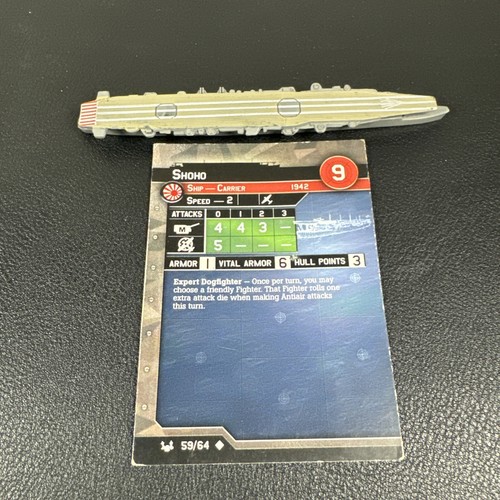 Axis Allies War at Sea Miniatur Shoho #59/64 mit Kartenträger