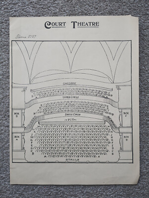 Hoftheater & Comedy Theater Sitzplan - antiker Druck - 1910