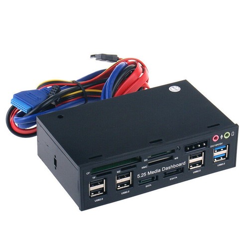 5.25'' PC Front Panel Dashboard Media USB 3.0 Hub Audio Panel Dashboard - Picture 6 of 13