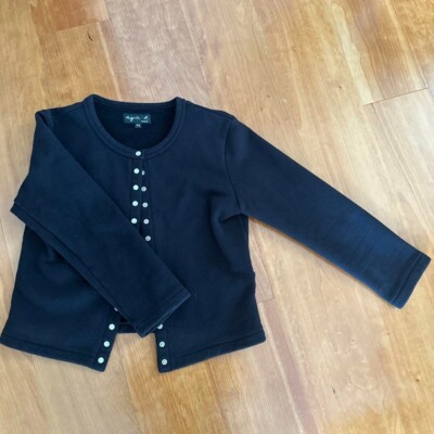 agnes b. Snap Button Cardigan Pression Brushed Lining Woman's SS