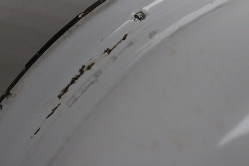 Vintage White & Black Enamelware Basin or Bowl - Picture 11 of 13