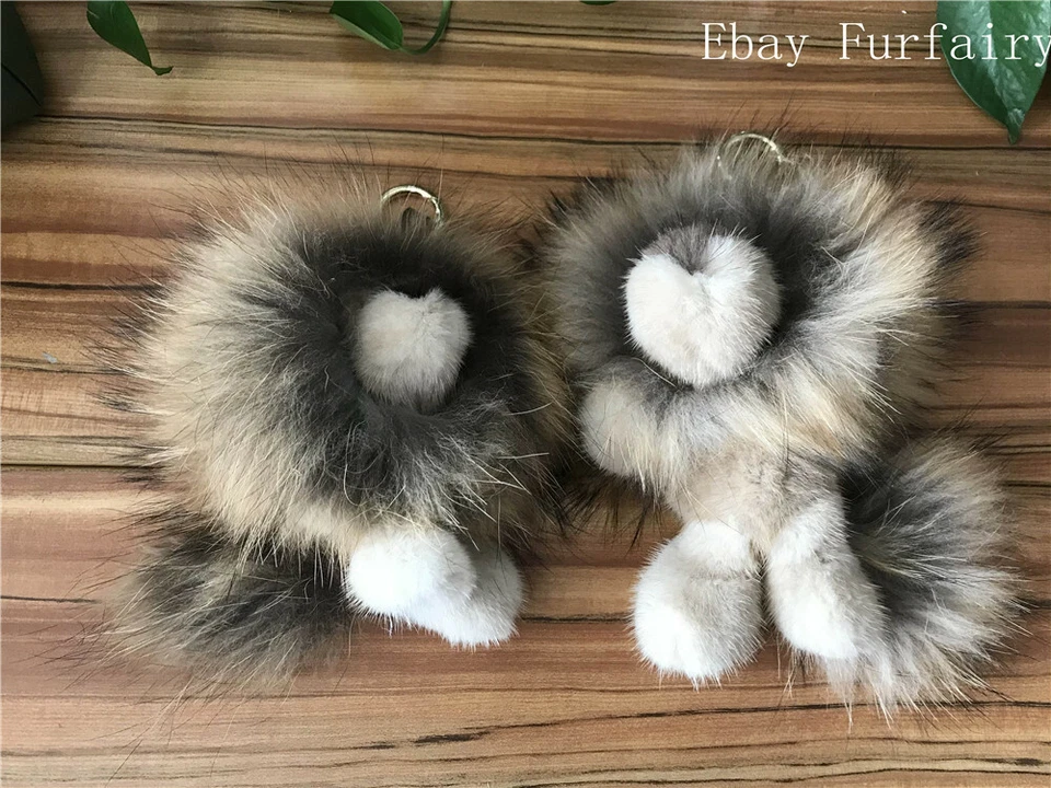 Llavero con dije de león de piel de visón real llavero de coche buscador de llaves colgante regalo para niños Foto 2 de 2