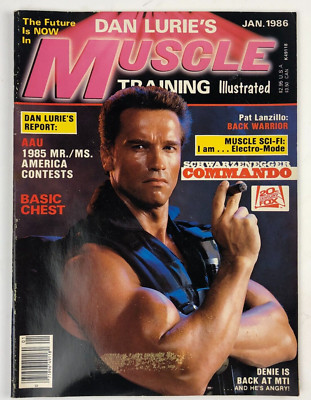 Dan Lurie's Muscle Training Illustrated Magazine Jan 1986 Arnold Schwarzenegger