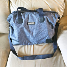 Buckle Medium Gray/Black Polyester Duffel Gym Bag Zip Closure Adjustable Strap