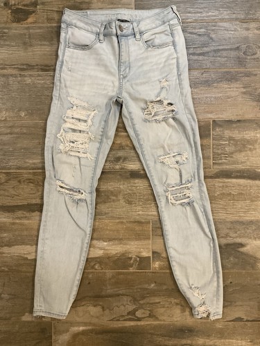 Amercan Eagle Jeans Mens 29x30 Destroyed Slm Medum Wash Tapered Ar Flex | Amercan eagle
