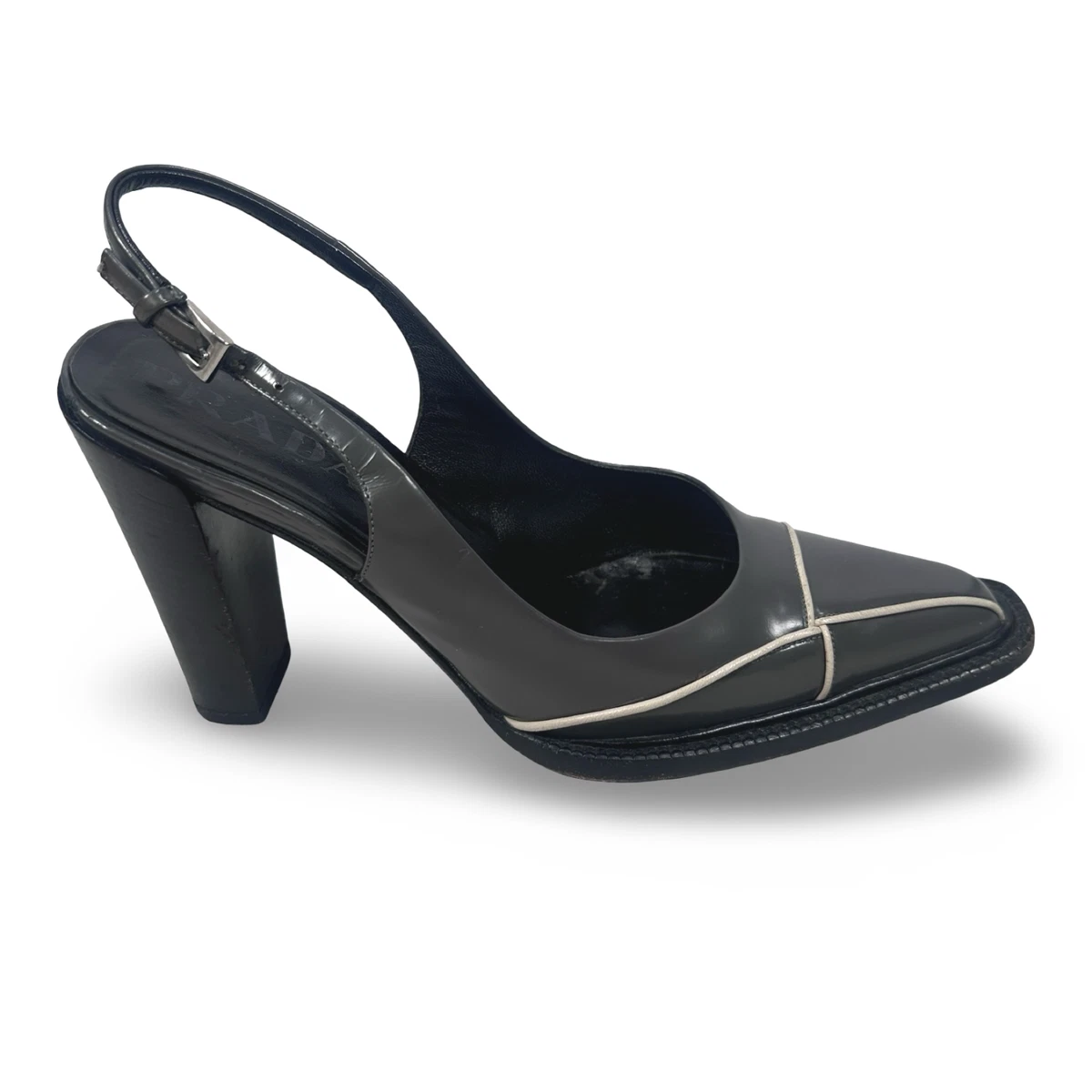 PRADA Buckle Block Heel Leather Upper Heels for Women for sale | eBay