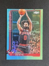 Coby White 2025-26 Topps Chrome Aqua Refractor Base /199 #80