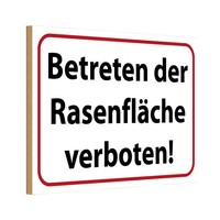 Holzschild 12X18 Cm Betreten RasenfläChe Verboten Warnschild Hinweisschild Deko