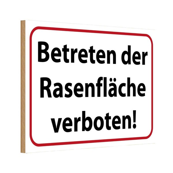 Holzschild 12X18 Cm Betreten RasenfläChe Verboten Warnschild Hinweisschild Deko-image