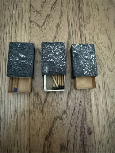 S. Kirk & Son Sterling Silver Flower Match Box - Lot of 3