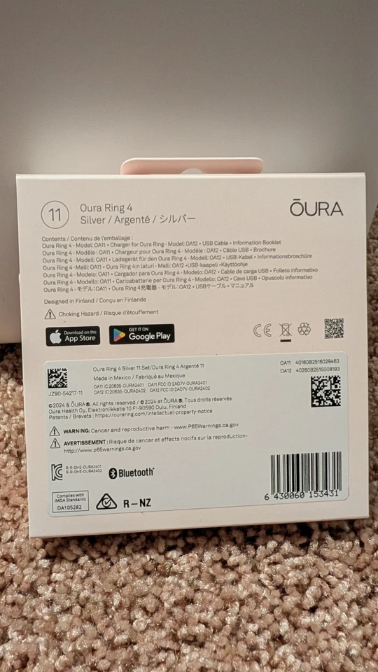 BRAND NEW SEALED Oura Ring 4 Smart Ring Size 11 Activity Tracker, 4th Gen Silver - Image 2 of 3