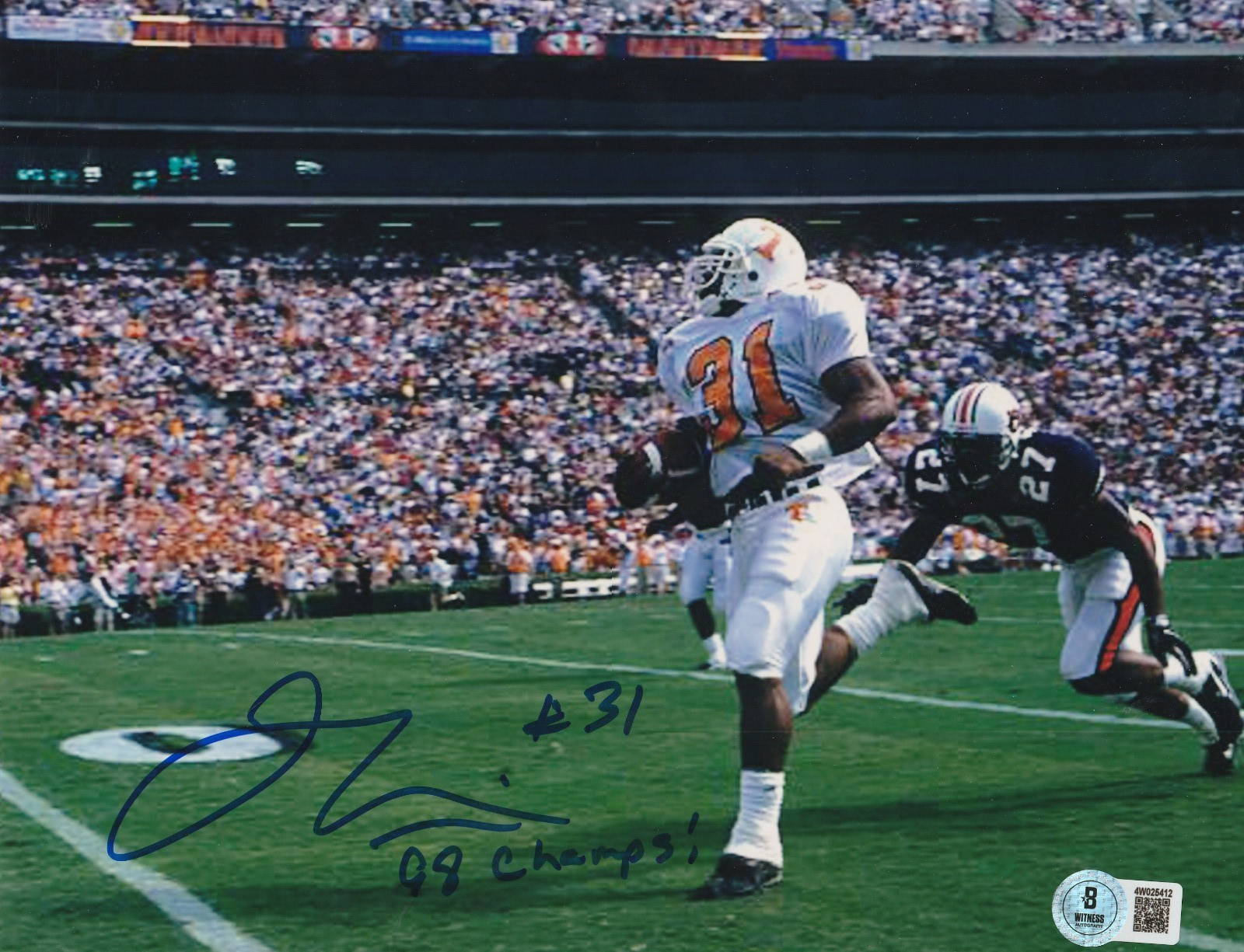 JAMAL LEWIS TENNESSEE VOLUNTEERS 98 CHAMPS BECKETT AUTHENTICATED SIGNED 8x10 