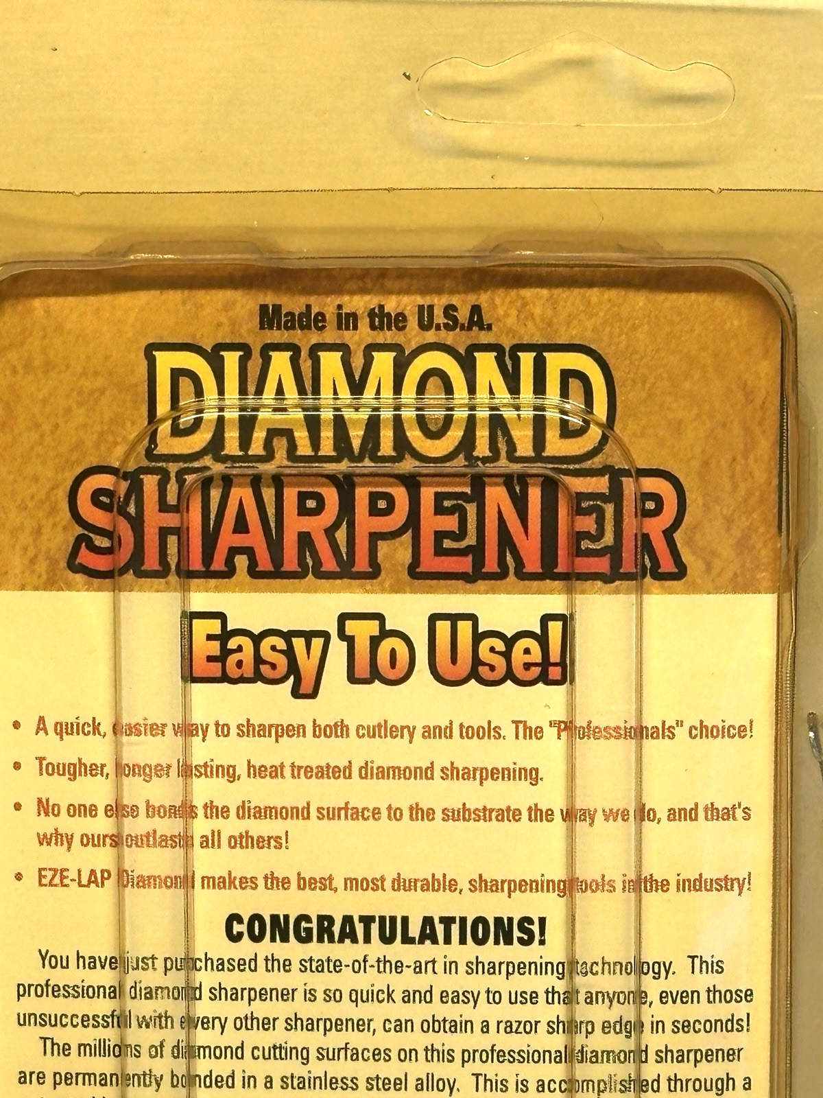 EZE-LAP LOT OF 5 Pocket Diamond Sharpeners 2.25" Model S USA NEW Package Blemish