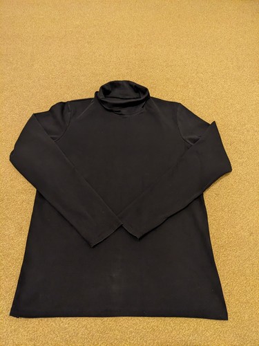 Mens Uniqlo Black Stretch Underlayer Roll Neck Cotton Top Size M - Picture 1 of 3