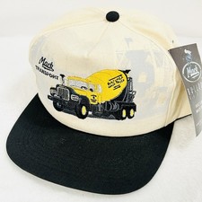 Mack Bulldog Basics Vintage USA Trucker Hat Cap Adjustable Snapback Beige