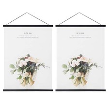 2 Pack Magnetic Poster Frame Hanger,24x36 24x32 24x18 Light Wood Wooden Magne...