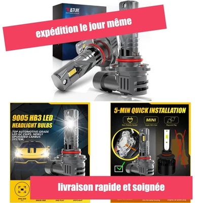 Ampoules LED HB3 9005 KATUR 100 W 6000 K 20000 lm CANBUS x2 - Photo 1/4