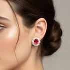 24K GOLD 925 STERLING SILVER EARRINGS GLEAMING PINK PADPARADSCHA SAPPHIRE 8.95CT