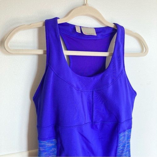 Athleta Womens S Purple Racerback Built In Bra Back Pockets Sporty Athletic Tank - Picture 3 of 10