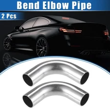 2 Pcs Bend Elbow Pipe Tube 1.26" OD 4" Leg Length 90° Exhaust Pipe for Cars