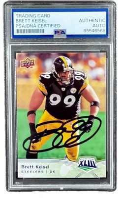 BRETT KEISEL Signed 2009 Upper Deck Super Bowl XLIII Card Steelers