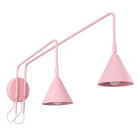 Wandlampe Stahl Rosa 2-Flammig Schalter Schalter E14 T:80Cm Wandleuchte Flur