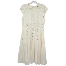 Rebecca Taylor Women's Charlotte Silk Dress Ivory Size 10