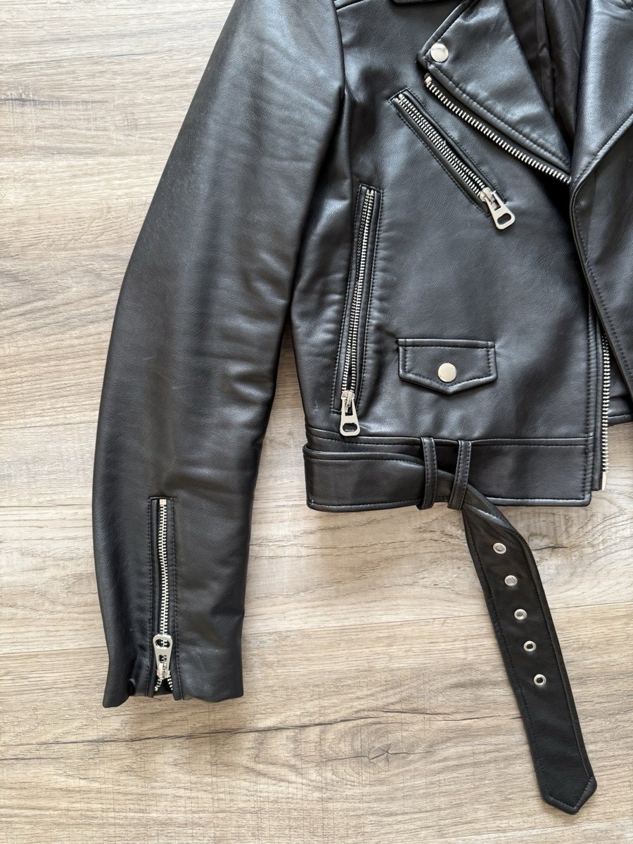 Zara TRF Outerwear Faux Leather Jacket Women's Size L | eBay
