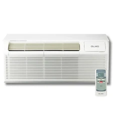 OLMO 9,000 BTU Smart PTAC AC w/ Heat Strip 230V PTHP Heating & Cooling W/ Remote
