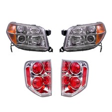 Halogen Headlights Fit 2006 2007 2008 Honda Pilot W Tail Lights 4 Pc Lamps Set