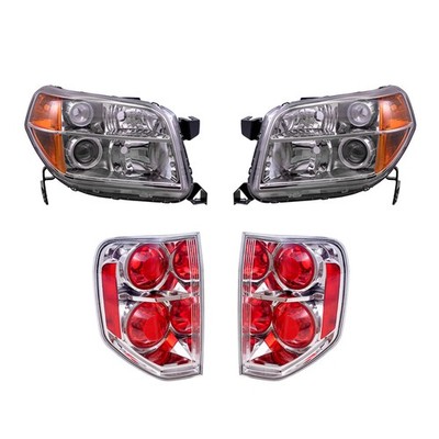 Halogen Headlights fit 2006 2007 2008 Honda Pilot w/ Tail Lights 4 Pc Lamps Set