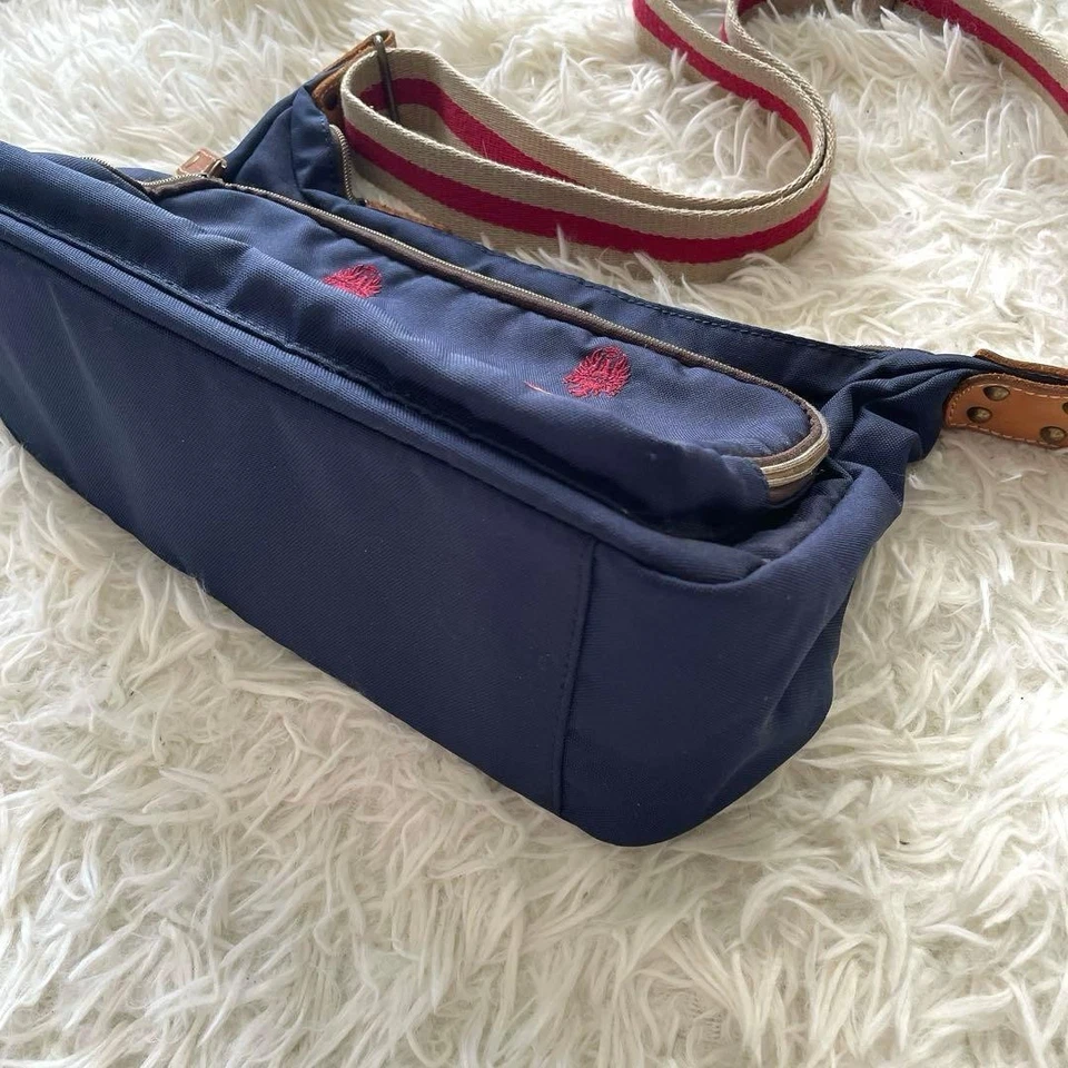 Bianchi BACE Canvas Umhängetasche marineblau mit Logo und verstellbarem Riemen - Bild 3 von 4