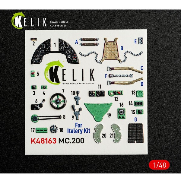 Kelik K48163 - 1:48 MC.200 - Interior 3D Decals For Italeri Kit - Neu-image