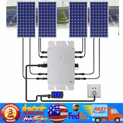 Y&H 1200W Micro Solar Panel Smart Inverter Pure Sine Wave MPPT Grid Tie Inversor New