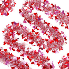 49.2Ft Valentine  s Day Heart Tinsel Garland for Party and Celebration Decor