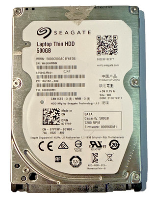 Seagate Laptop Thin 500GB 2.5'' SATA HDD 6.0Gb/s 7200 RPM 32MB Cache