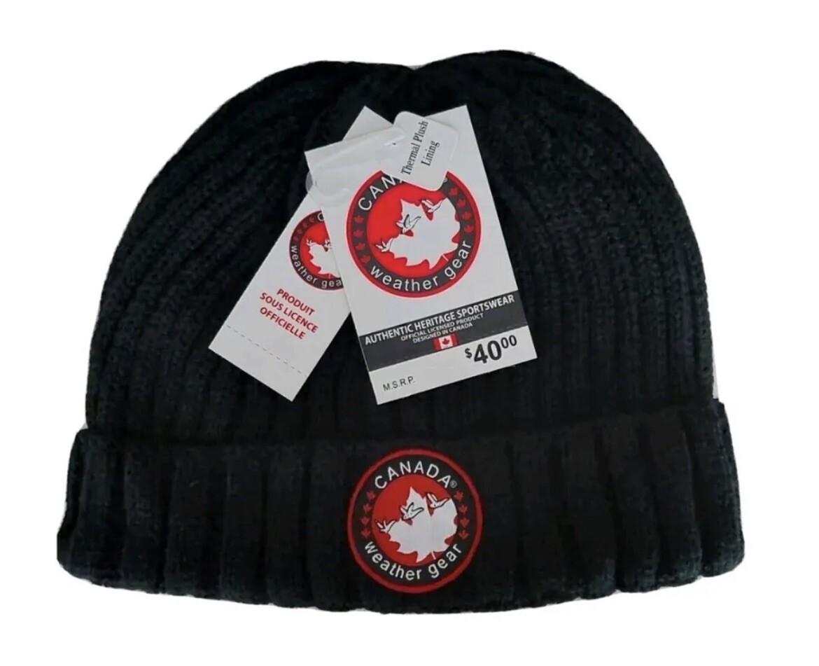CANADA WEATHER GEAR CUFFED FAUX FUR LINED KNIT BEANIE, Winter Snow  Hat