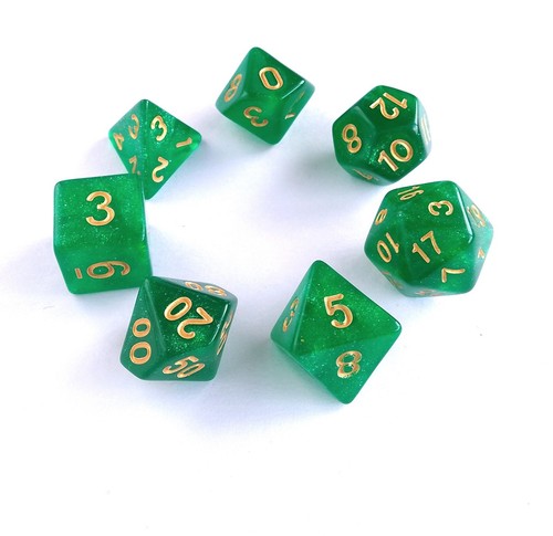 Sparkly D20 DND Dice Set of 7 Polyhedron Poly TTRPG Glitter Shimmer Acrylic RPG - Picture 77 of 90