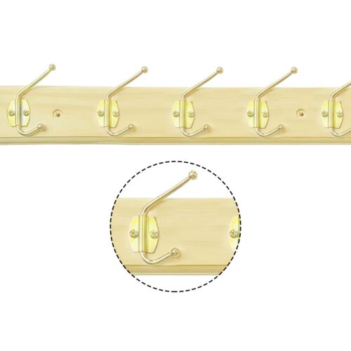 5 Hooks Wooden Coat Clothes Door Holder Rack Key Hooks Wall Mounted Hanger 2pcs - Picture 4 of 12