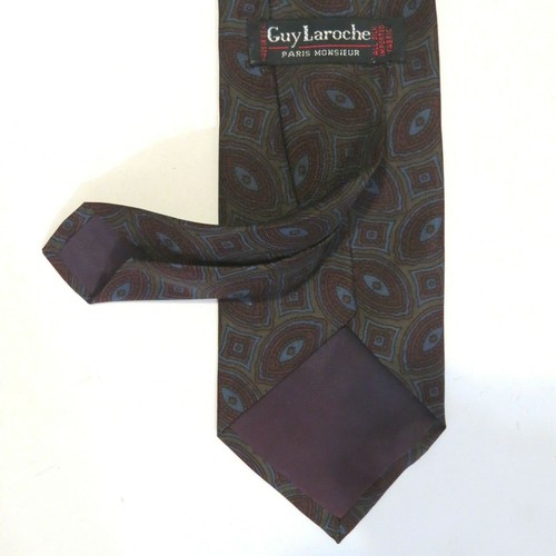Guy Laroche Paris Monsieur Geometric Silk Tie 56" x 3.25" - Picture 6 of 6
