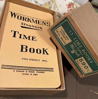 7 Vintage Workmen s Standard Time Book Two Weekly Wage and Time Keeper $0.25/hr!