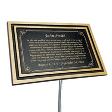 Customized memorial heavy brass metal outdoor plaque - Garden memorial plaque- C