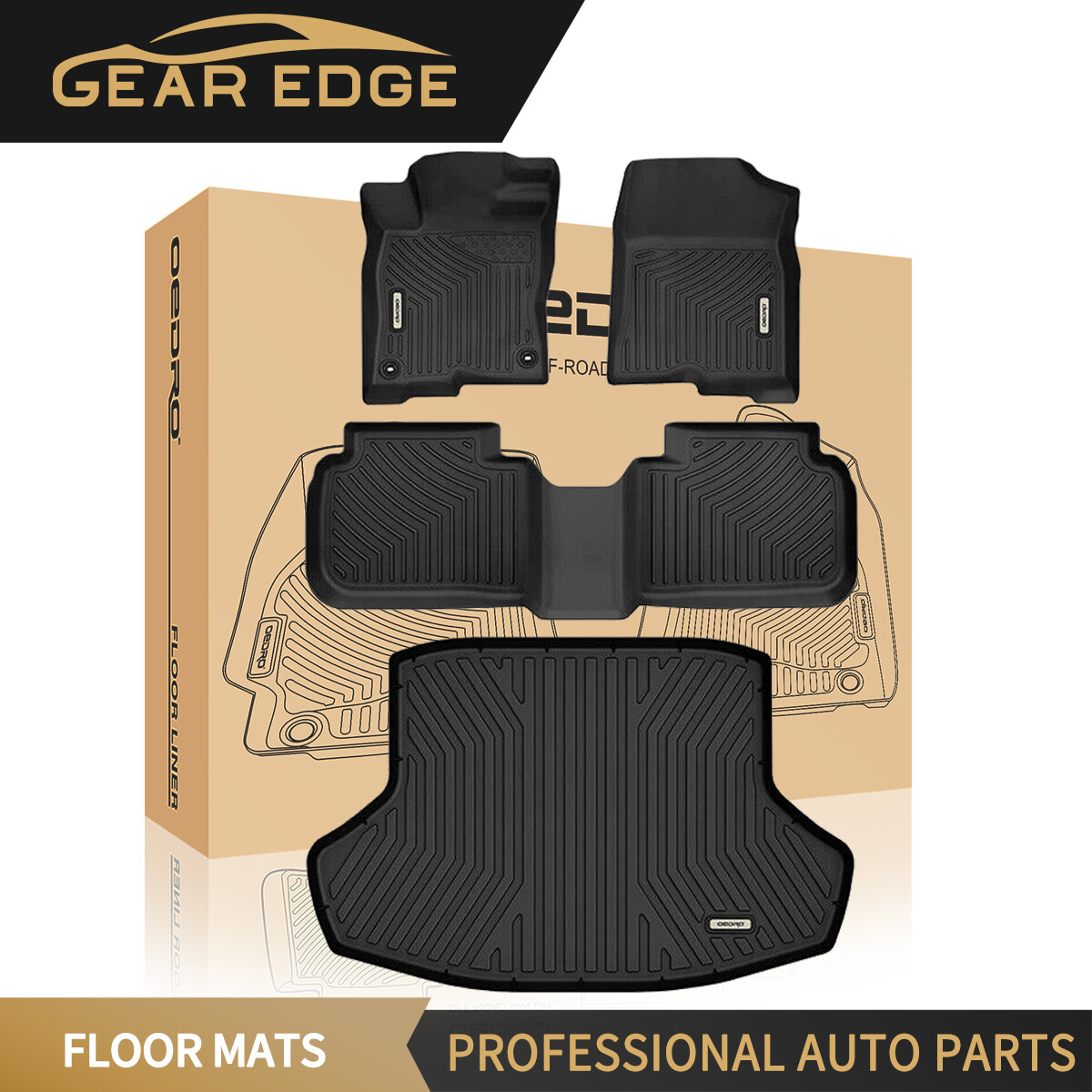 Floor Mats+Cargo Liner Trunk Mat for 2022-2026 Honda Civic Sedan TPE All-Weather