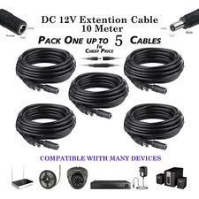 12V DC Power Extension Cable 33ft for CCTV Security Camera DVR, Male to Female