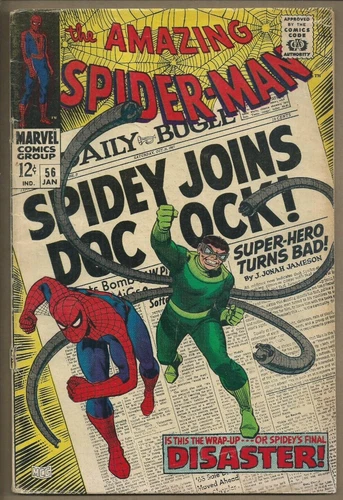 🕸AMAZING SPIDER-MAN #56*(MARVEL COMICS 1968)*STAN LEE*ROMITA*DOCTOR OCTOPUS*VG-